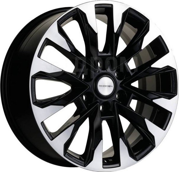 wheelcatalog_523cedfcfec71587fa5c258393fb3d62ac4d76e0e88c413cb103399982a10da1-2 Диск Khomen Wheels KHW2010 8x20 ET36 6x139.7 d100.1 Черный с полированной лицевой частью — изображение 1