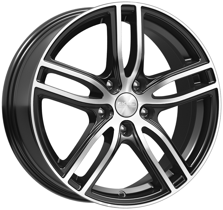 wheelcatalog_8e432200f93112d43224566ce2dbfa976d771b401f9c804d73f786a83fbc305f-26 Диск СКАД Брайтон 7x17 ET51 5x114.3 d67.1 Черный с полированной лицевой частью — изображение 1