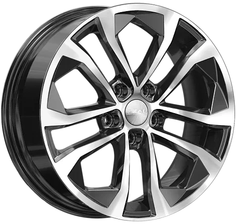 wheelcatalog_b0e064a361a10cda77891c0d38a7618d1587305edc3920e9a168367d80cf1652-11 Диск СКАД Тукан 7x17 ET50 5x114.3 d66.1 Черный с полированной лицевой частью — изображение 1