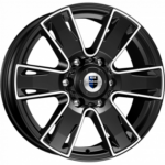Диск КиК Севенна 7x17 ET38 6x139.7 d100.1 Черный с полированной лицевой частью