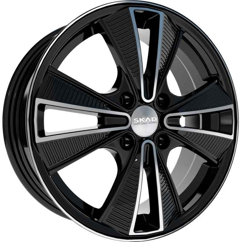 wheelcatalog_e0a173c0b119697a7e8942e606634504ad73637fbad184dcd7730c2994a2807d-1 Диск СКАД Эко 6x16 ET35 4x98 d58.6 Черный с полированной лицевой частью — изображение 1