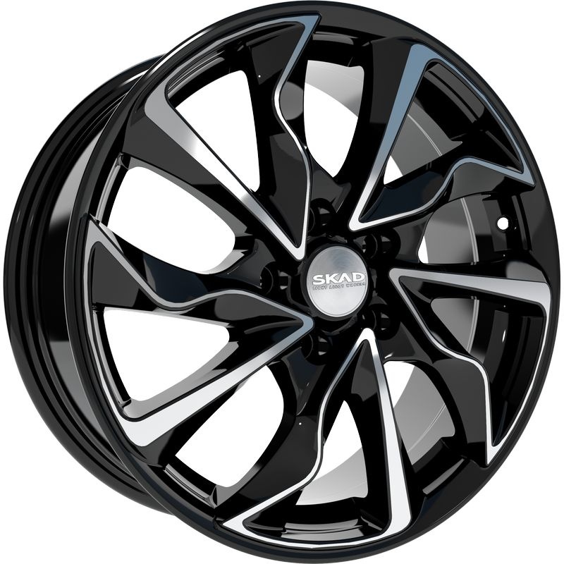 wheelcatalog_f89b3fdeceb7eb6751964611227c7c1b85d7f24b8b55fdd9b1df6964ad55e725-18 Диск СКАД Marseille 7x17 ET48.5 5x114.3 d67.1 Черный с полированной лицевой частью — изображение 1